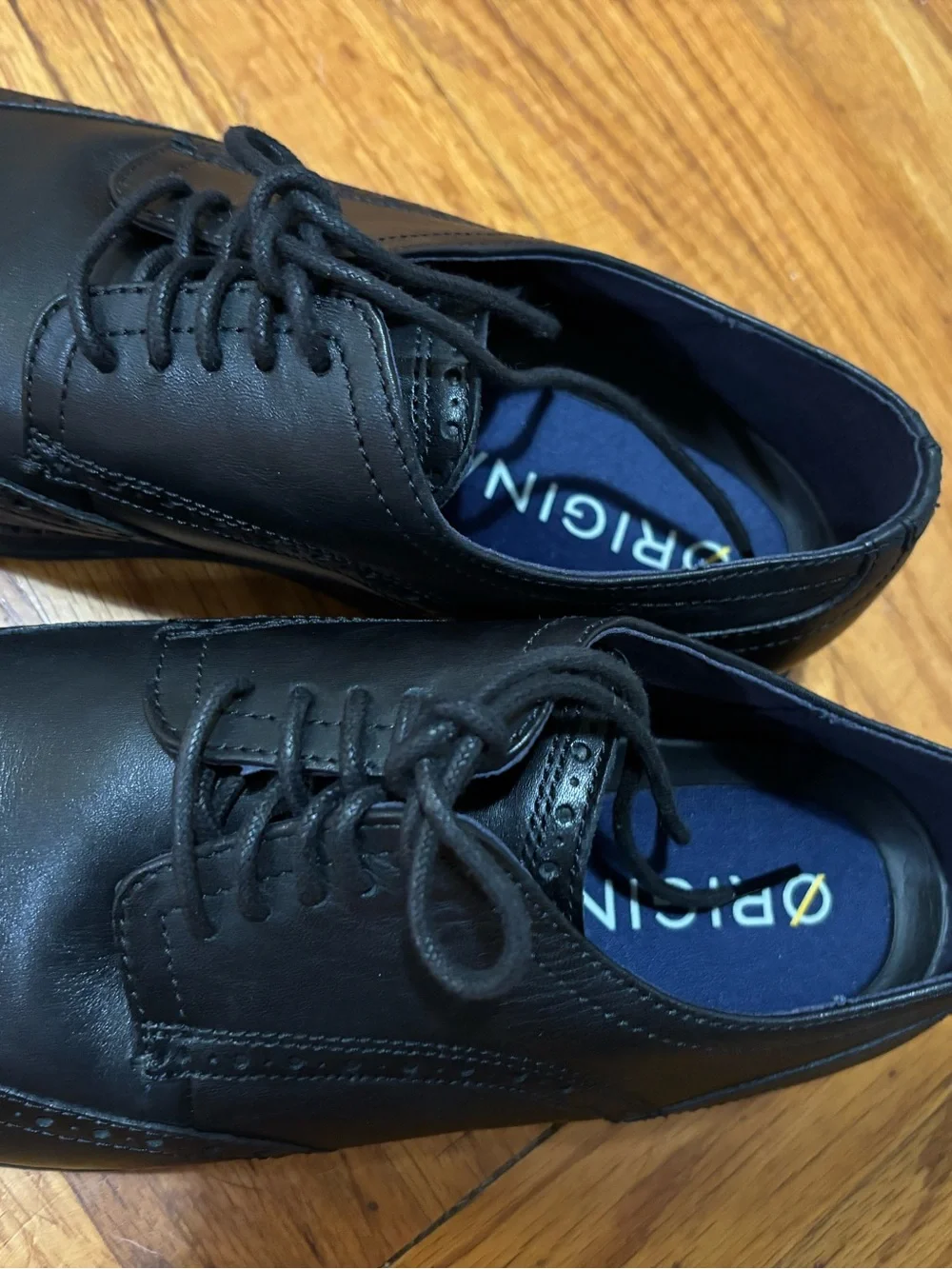 Cole Haan Black Leather Wingtip Oxford Derby Shoes
